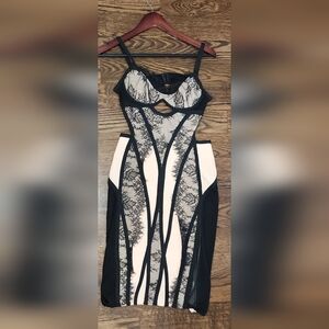 Feeling Sexy Bandage Midi Dress - Nude/combo